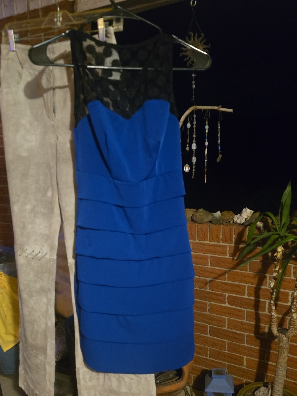 Blue and black dress size small very cute